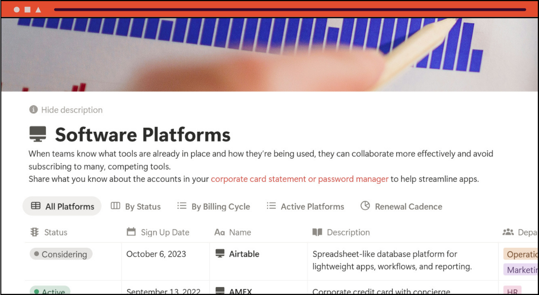 Notion - Software Audit mockup